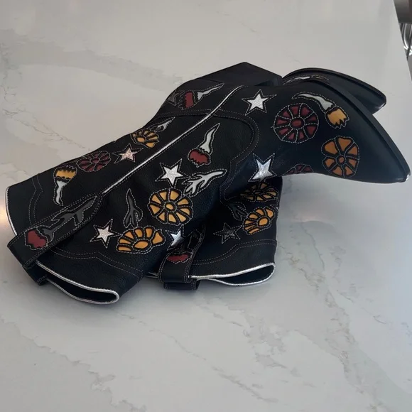 Dolce Vita Western Boot Black Multi Leather Lassie Size 7.5  NWT - Picture 13 of 14